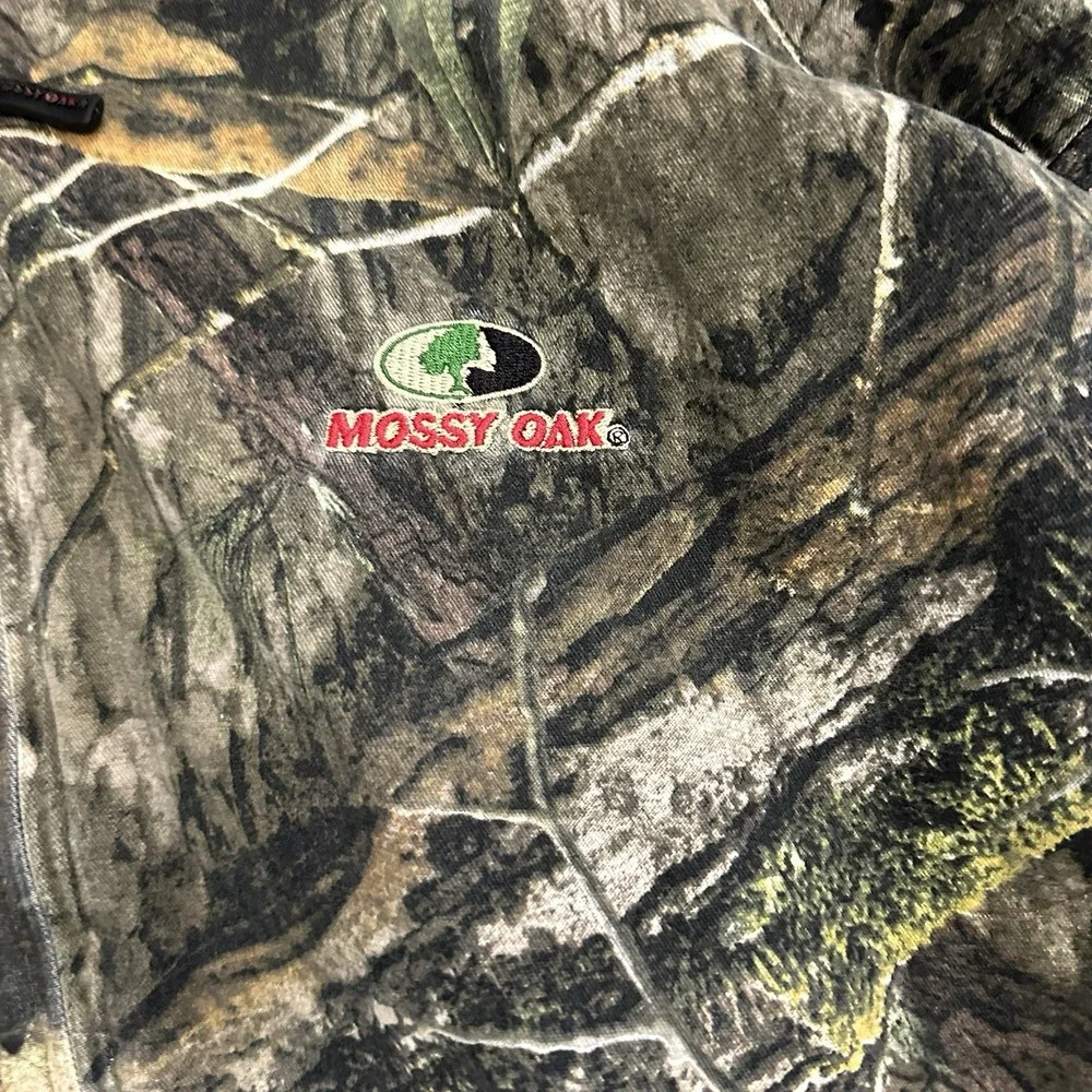 MOSSY OAK Hooded Insulated Camo Hunting Jacket Men's XL Full Zip Quilted 2276